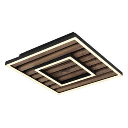Luminosa Lighting Luminosa Woody 30Cm Integrated Led Semi Flush Ceiling Light Matt Black Led 3000K - thumbnail 1