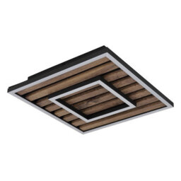 Luminosa Lighting Luminosa Woody 30Cm Integrated Led Semi Flush Ceiling Light Matt Black Led 3000K - thumbnail 2