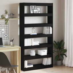 Berkfield Bookcase Black Oak Engineered Wood 100 X 30 X 198 Cm Shelving