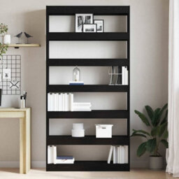 Berkfield Bookcase Black Oak Engineered Wood 100 X 30 X 198 Cm Shelving - thumbnail 4