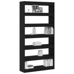 Berkfield Bookcase Black Oak Engineered Wood 100 X 30 X 198 Cm Shelving - thumbnail 3