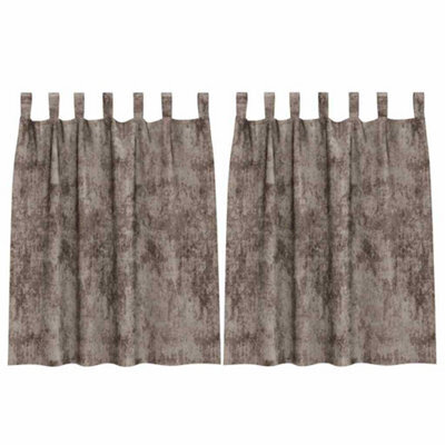 Berkfield Classic Curtain With Curtains 2 Pcs Cappuccino 140 X 140 Cm Velvet - image 1