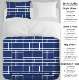 Pamposh 4 Pcs Double Duvet Set With Matching White Double Fitted Sheet Breathable Premium Microfibre Reversible Quilt Cover - thumbnail 2