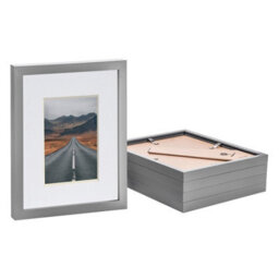 "Nicola Spring Photo Frames With 4"" X 6"" Mount - 8"" X 10"" - Grey/white - Pack Of 5" - thumbnail 1