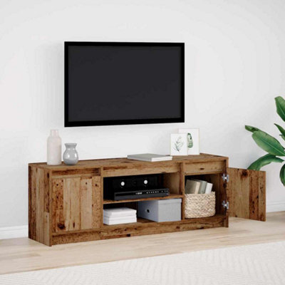 Berkfield Tv Cabinet With Led - Old Wood, 139.5X34X50 Cm, Made From Engineered Wood - image 1