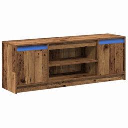 Berkfield Tv Cabinet With Led - Old Wood, 139.5X34X50 Cm, Made From Engineered Wood - thumbnail 2