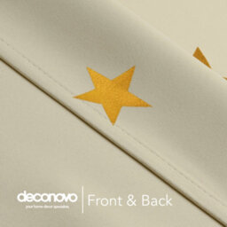Deconovo Blackout Eyelet Curtains, Noise Reducing Curtains, Gold Star Foil Printed Curtains, W52 X L63 Inch, Beige, 2 Panels - thumbnail 6