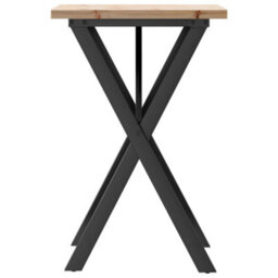 Berkfield Dining Table X-Frame 50X50X75.5 Cm Solid Wood Pine And Steel - thumbnail 5