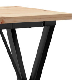 Berkfield Dining Table X-Frame 50X50X75.5 Cm Solid Wood Pine And Steel - thumbnail 7