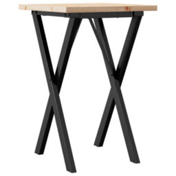 Berkfield Dining Table X-Frame 50X50X75.5 Cm Solid Wood Pine And Steel - thumbnail 6