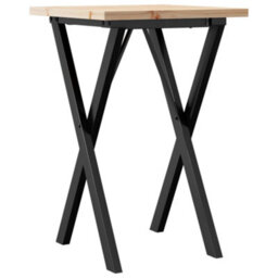 Berkfield Dining Table X-Frame 50X50X75.5 Cm Solid Wood Pine And Steel - thumbnail 2