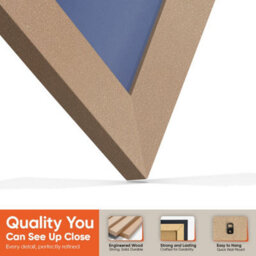 "AK Frames 25X17"" Rose Gold Modern Vinyl Record Frame With Blue Mount For 12 Inch Lp Cover & Disc - Overlapped Design" - thumbnail 3