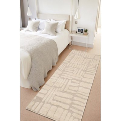 Melrose Ava Abstract Pave Design Cream Beige Indoor Area Rug 080/200Cm - image 1
