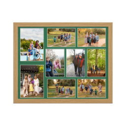 AK Frames 20X16 Light Oak Modern Multi Photo Frame With Emerald Mount - Holds 9 Apertures (2X) 7X5, (7X) 6X4 Photos - thumbnail 1