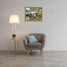 AK Frames 20X16 Light Oak Modern Multi Photo Frame With Emerald Mount - Holds 9 Apertures (2X) 7X5, (7X) 6X4 Photos - thumbnail 3
