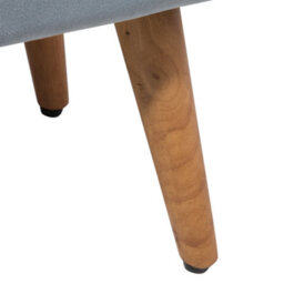 Wyld And Coco Grey Velvet Footstool With Rubberwood Legs Scandinavian Style, Rectangular 50 X 30 X 35 Cm - thumbnail 8