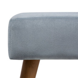 Wyld And Coco Grey Velvet Footstool With Rubberwood Legs Scandinavian Style, Rectangular 50 X 30 X 35 Cm - thumbnail 7