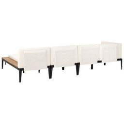 Beliani Garden Corner Sofa With Table 4 Seater Bracciano Left Hand Certified Acacia Wood Light Beige - thumbnail 6