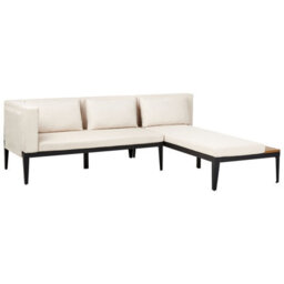 Beliani Garden Corner Sofa With Table 4 Seater Bracciano Left Hand Certified Acacia Wood Light Beige - thumbnail 7