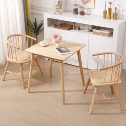 Nordlys Set Of 2 Wood And Natural Rattan Dining Chairs Exotic Boho Dining Room - thumbnail 4