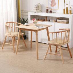 Nordlys Set Of 2 Wood And Natural Rattan Dining Chairs Exotic Boho Dining Room - thumbnail 9