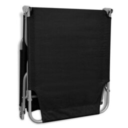 Walplus Folding Sun Lounger Powder-Coated Steel Black - thumbnail 5
