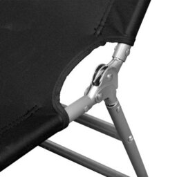 Walplus Folding Sun Lounger Powder-Coated Steel Black - thumbnail 4