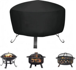 Guangyu Protective Cover (80 X 80 65 Cm) For Round Fire Pit, Waterproof, Black, Made Of Pvc, Garden Or Terrace. - thumbnail 1