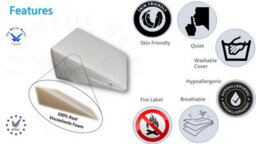 TheWhiteWater Limited Baby Wedge Pillow 100% Real Viscoelastic Pure Foam Bamboo Hypoallergenic Triangle Cushion - Small Wedge Pillow 36 X 32 X 7 Cm - thumbnail 5