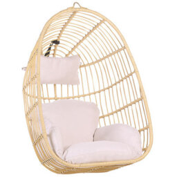 Beliani Hanging Chair Casoli Pe Rattan Natural - thumbnail 1