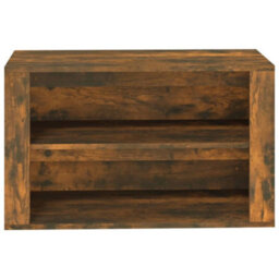 Berkfield Shoe Rack Smoked Oak 75X35X45 Cm Engineered Wood - thumbnail 5