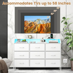Gainoom Dresser For Bedroom Storage Organizer With Led Lights & Metal Frame - thumbnail 8