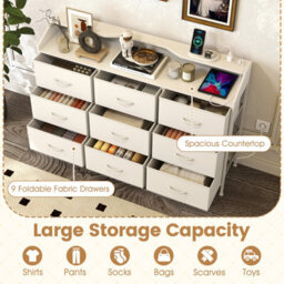Gainoom Dresser For Bedroom Storage Organizer With Led Lights & Metal Frame - thumbnail 9