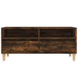 Berkfield Classic Tv Cabinet Smoked Oak 100X34.5X44.5 Cm Engineered Wood - thumbnail 6