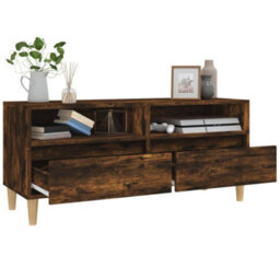 Berkfield Classic Tv Cabinet Smoked Oak 100X34.5X44.5 Cm Engineered Wood - thumbnail 5