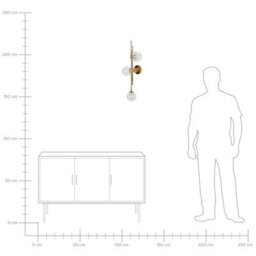 Wyld and Coco Glamora Luxe Wall Lamp Gold Iron Glass 3-Light Modern Glam Wall Light For Living Rooms And Hallways - thumbnail 7