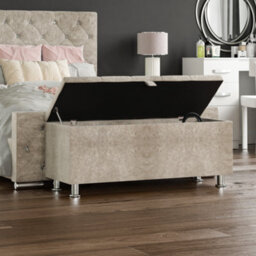 Lassic Vida Designs Valencia Storage Ottoman Crushed Velvet Champagne Storage Ukfr Bench Chest Bedroom Living Room 
