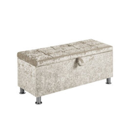 Lassic Vida Designs Valencia Storage Ottoman Crushed Velvet Champagne Storage Ukfr Bench Chest Bedroom Living Room  - thumbnail 8