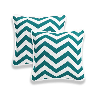Chilimilii Chevron Cushion Covers 100% Cotton Zigzag Style Home Sofa Decor Zip Covers 45X45Cm Pack Of 2