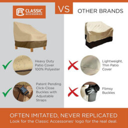 Waterproof Beige Outdoor Garden Chair Cover, 70 83 99 Cm, 210D With Adjustable Drawstring, Uv Protection, Wear-Resistant - thumbnail 3