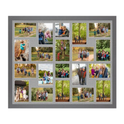 AK Frames 80X70Cm Dark Grey Modern Multi Photo Frame With Silver Mount - Holds 20 Apertures (18X) 6X4, (2X) 4X4 Photos - thumbnail 1