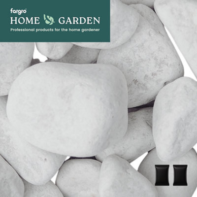 Fargro Home and Garden Fargro™ Home& Garden Decorative Large White Cobbles 50-75mm - Pack Of 2 X 20Kg Bags For Feature Borders & Modern Outdoor Styling - image 1