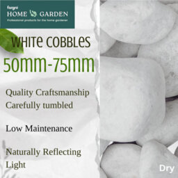 Fargro Home and Garden Fargro™ Home& Garden Decorative Large White Cobbles 50-75mm - Pack Of 2 X 20Kg Bags For Feature Borders & Modern Outdoor Styling - thumbnail 2