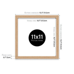 11X11 Oak Picture Frame (27.9 X 27.9Cm) Poster, Photo, Artwork, Gallery Wall Or Print - thumbnail 3