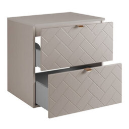Heze Furniture Trend Herringbone Pattern Door 120Cm Bathroom Cabinet Vanity Unit With Worktop Cashmere - thumbnail 3