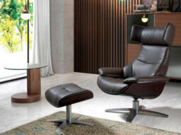 Angel Cerda Stylish Chocolate Brown Leather Ottoman For Modern Living Rooms - thumbnail 2