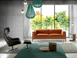 Angel Cerda Stylish Chocolate Brown Leather Ottoman For Modern Living Rooms - thumbnail 3