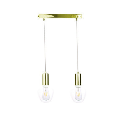 Luminosa Lighting Luminosa Verre Bar Pendant Ceiling Light Gold, 50Cm, 2X E27