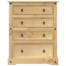 Berkfield Chest Of Drawers Corona 92X48X120 Cm Solid Wood Pine - thumbnail 4