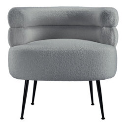 Living And Home Curved Upholstered Single Sofa Accent Chair Armchair With Metal Legs - thumbnail 3